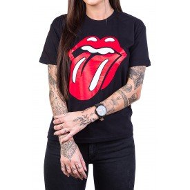Camiseta Rolling Stones Logo Lingua Preta180 rolling stones p 1