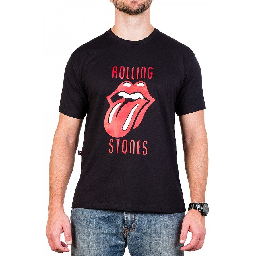 Camiseta Rolling Stones Logo Língua Preta