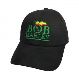 bone bob marley escrita bandeira preto bn07