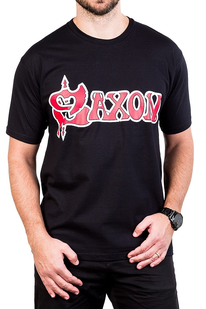 camiseta saxon escrita com estampa 2841 1