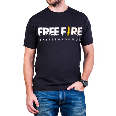 camiseta free fire escrita preta 2858 2