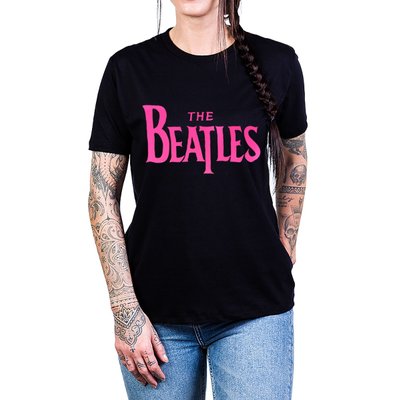 camiseta the beatles escrita rosa 338 2