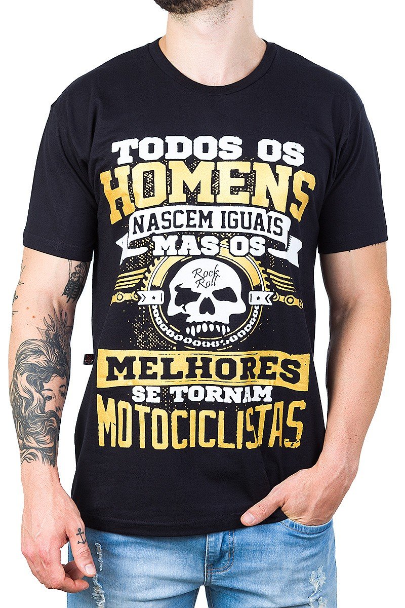 camiseta todos os homens nascem motociclistas preta 2806 3