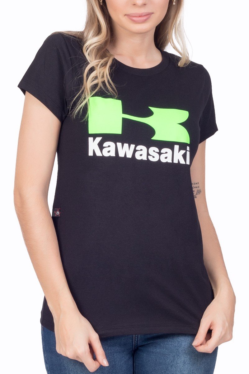 t shirt feminina kawasaki logo 3