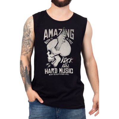 Camiseta rock Rock n Roll Save My Life Regata, 100% Algodão - Roquenrou