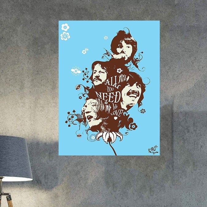 plc 0121 placa decorativa the beatles all you need is love 2