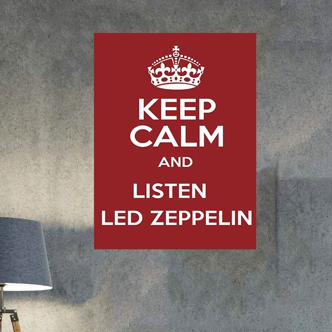 plc 0187 placa decorativa led zeppelin keep calm 1
