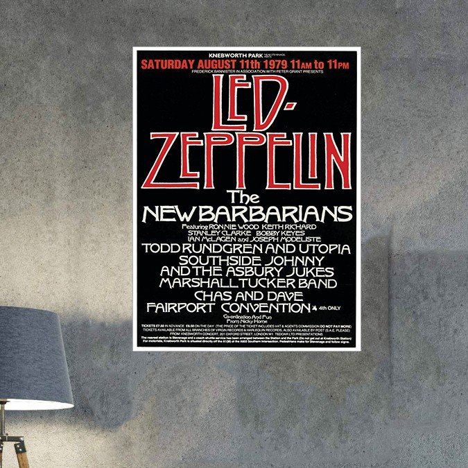 plc 0193 placa decorativa led zeppelin the new barbarians 1