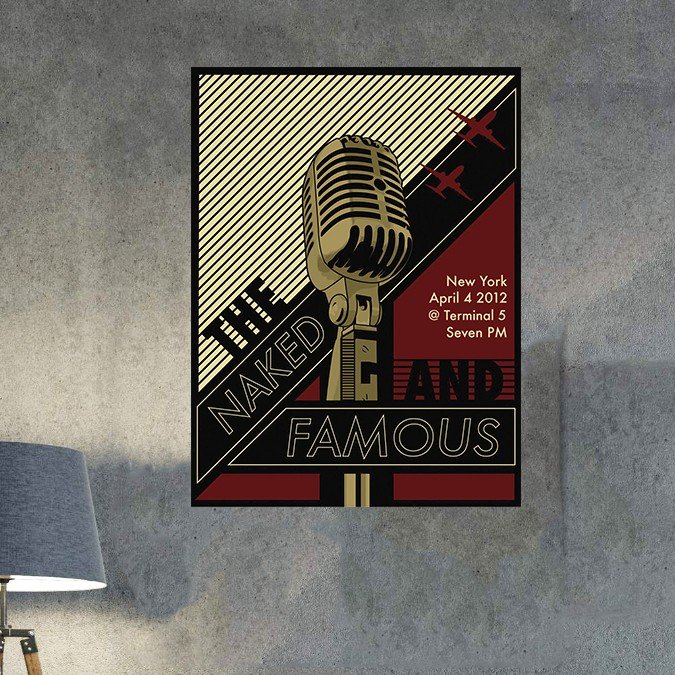 plc 0205 placa decorativa microfone the naked and famous 1