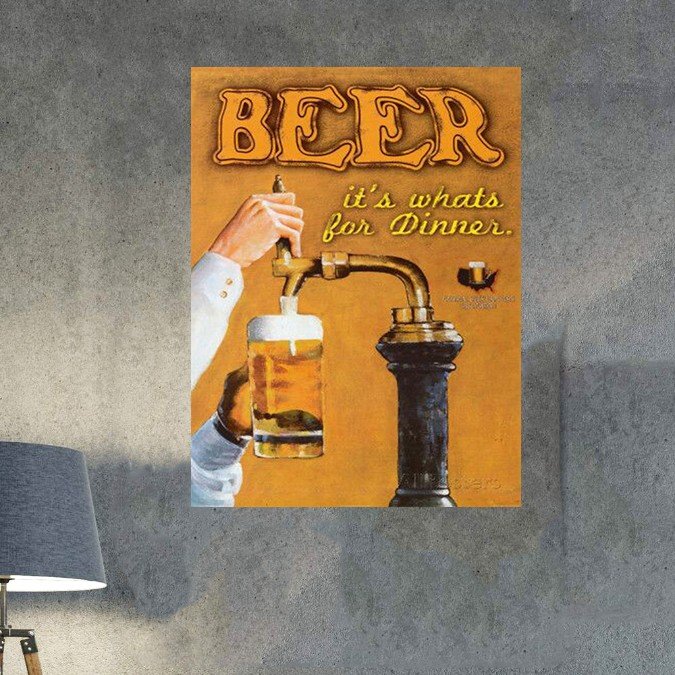 plc 0278 placa decorativa beer its whats for dinner 2
