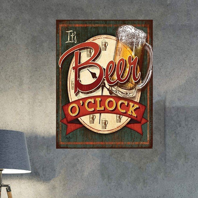 plc 0286 placa decorativa is s beer o clock 2