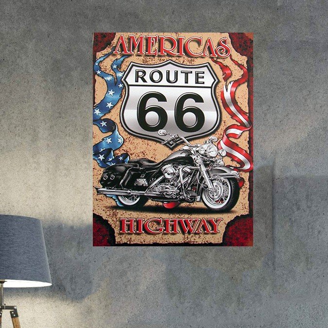 plc 0479 placa decorativa americas route 66 highway 1