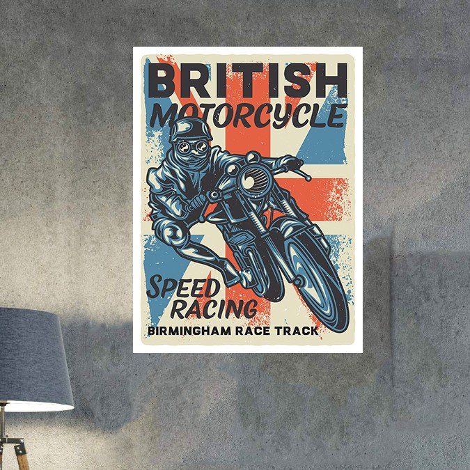 plc 0537 placa decorativa british motorcycle speed racing 1