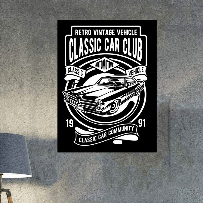 plc 0622 placa decorativa retro vintage vehicle classic car club 1
