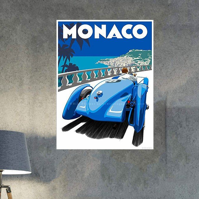 plc 0623 placa decorativa monaco carro azul 1