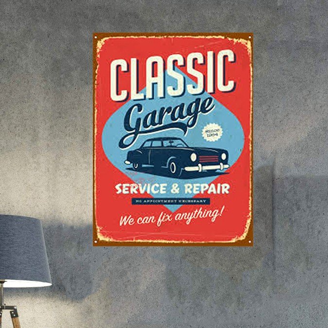 plc 0636 placa decorativa classic garage sevice 1