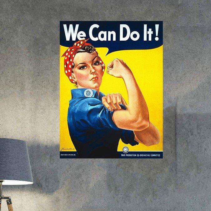 plc 0687 placa decorativa pin up mulher forte we can do it 1
