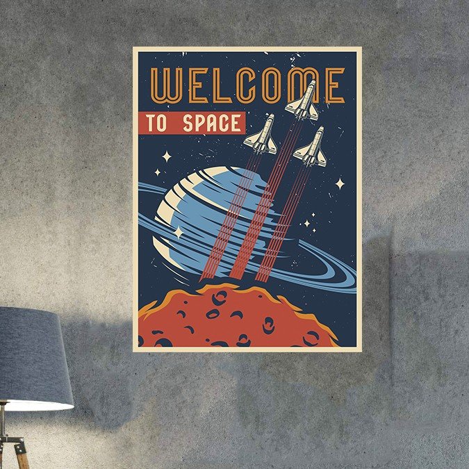 plc 0706 placa decorativa nave welcome to space 1