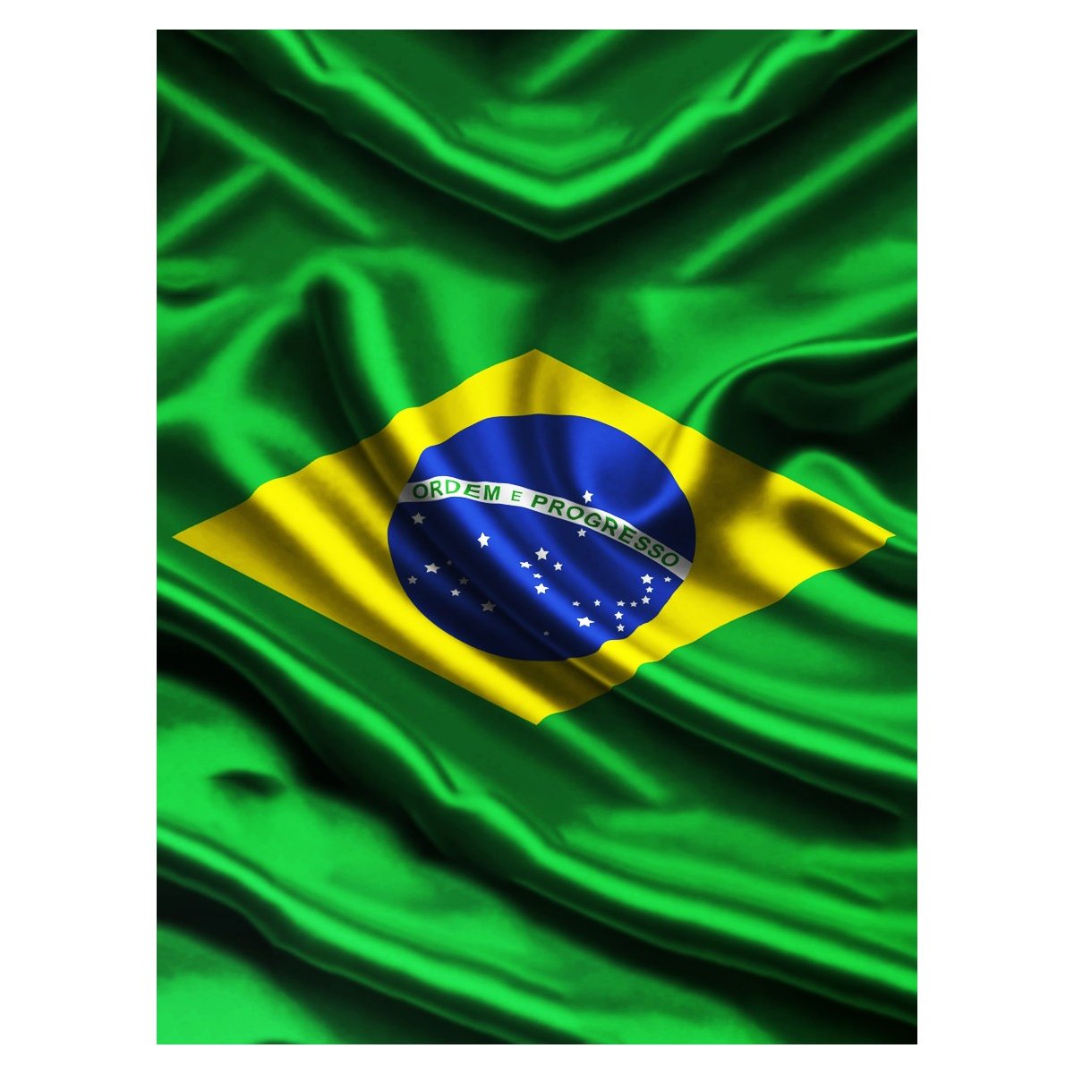 Placa Decorativa Bandeira Brasil Dobrada