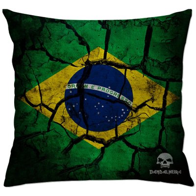 cap184 capa para almofada decorativa bandeira do brasil rachadura 2